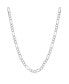 Фото #1 товара Sterling Silver 4.2mm Figaro Chain - Rhodium Plated