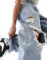 Фото #3 товара ASOS DESIGN baggy jeans with heavy rips in light wash blue