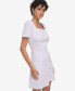 Фото #2 товара Women's Short-Sleeve Faux-Wrap Dress