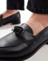 schuh Lula bow loafers in black leather