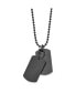 Фото #1 товара Chisel brushed and Laser Cut Black IP-plated Double Dog Tag Ball Chain