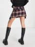 Фото #3 товара ASOS DESIGN Petite mini kilt skirt in burgundy check