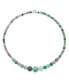 ფოტო #2 პროდუქტის Elegant Simple Classic Graduated Round Bead Ball Green Purple Blue Translucent Rainbow Fluorite Gemstone Strand Necklace Jewelry For Women 18 Inches