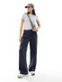 Фото #1 товара Weekday Zia tailored slouchy trousers in dark blue