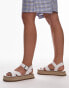 Фото #1 товара Topshop Wide Fit Jenna espadrille flat sandal in white croc