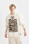 Фото #1 товара Erkek Sweatshirt Bej B4764ax/bg700