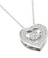 ფოტო #2 პროდუქტის Diamond Heart Halo 18" Pendant Necklace (1/4 ct. t.w.) in 10k White Gold