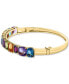 Фото #2 товара EFFY® Multi-Gemstone (18-7/8 ct. t.w.) & Diamond (1/6 ct. t.w.) Bangle Bracelet in 14k Gold