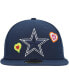 ფოტო #3 პროდუქტის Men's Navy Dallas Cowboys Chain Stitch Heart 59FIFTY Fitted Hat