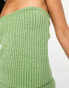 Фото #4 товара ASOS DESIGN knitted bandeau top in textured yarn in khaki