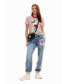 ფოტო #2 პროდუქტის Women's Striped Mickey Mouse T-shirt