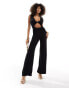 Фото #1 товара ASOS DESIGN double twist detail wide leg jumpsuit in black