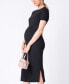 ფოტო #3 პროდუქტის Women's Ribbed Maternity and Nursing Midi Dress