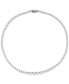 ფოტო #1 პროდუქტის Rhodium-Plated Graduated Cubic Zirconia 16" Tennis Necklace, Created for Macy's