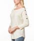 Фото #3 товара Women's Dolman-Sleeve Buttoned-Sleeve Sweater, Regular & Petites