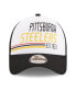 Men's White/Black Pittsburgh Steelers Stacked A-Frame Trucker 9FORTY Adjustable Hat Черно-белый - фото #4