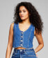 Women's Cropped Denim Vest, Created for Macy's