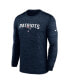 ფოტო #4 პროდუქტის Men's Navy New England Patriots Sideline Team Velocity Performance Long Sleeve T-shirt