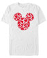 Фото #1 товара Men's Mickey Hearts Fill Short Sleeve Crew T-shirt