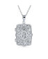 Traditional Filigree Infinity Rectangle Essential Oil Perfume Diffuser Victorian Locket Pendant Necklace For Women .925 Sterling Silver