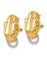 ფოტო #2 პროდუქტის 18k Yellow Gold Two-Tone Polished Panther Head Omega Back Earrings