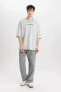 Erkek T-shirt B5519ax/gr91 Lt.grey