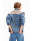 Women's Embroidered denim trucker jacket