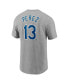 Фото #3 товара Men's Gray Salvador Perez Kansas City Royals 2022 Name & Number T-shirt