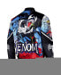 Men's Black/Blue Venom Symbiote Fanimation Satin Full-Snap Jacket