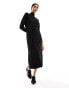 Фото #2 товара New Look belted knitted midi dress in black