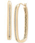 ფოტო #1 პროდუქტის Diamond Rectangular Hoop Earrings (1/4 ct. t.w.) in Gold Vermeil, Created for Macy's