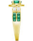 Фото #4 товара Кольцо Macy's lab-Grown Emerald & White Sapphire Statement in Gold-Plated Silver