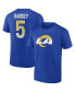 Men's Jalen Ramsey Royal Los Angeles Rams Player Icon T-shirt Синий, 3XL - фото #2