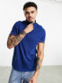 ASOS DESIGN t-shirt in navy with contrast tipping