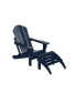 Фото #17 товара Classic Folding Adirondack Chair with Footrest Ottoman Set