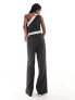 Extro & Vert one shoulder pinstripe jumpsuit with waistband detail