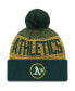 Фото #1 товара Men's Green Oakland Athletics Authentic Collection Sport Cuffed Knit Hat with Pom