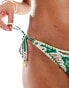 River Island leaf print tie side bikini bottoms in green