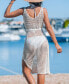 ფოტო #3 პროდუქტის Women's Beige Open Knit Sleeveless Midi Cover-Up