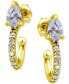 Фото #1 товара Cubic Zirconia Pear & Round Small Hoop Earrings, Created for Macy's