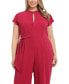 Фото #3 товара Plus Size Keyhole-Neck Tie-Waist Jumpsuit