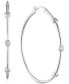 ფოტო #1 პროდუქტის Crystal Small Hoop Earrings in Sterling Silver, 0.8"