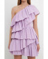 Women's One-Shoulder Ruffled Mini Dress