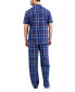 ფოტო #2 პროდუქტის Men's Plaid Pajama Set, Created for Macy's