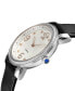 ფოტო #2 პროდუქტის Women's Ravenna Swiss Quartz Black Leather Watch 37mm