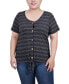 ფოტო #1 პროდუქტის Plus Size Short Sleeve Tie Front Top