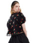 Sister Jane embellished crop top in strawberry sequin