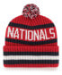 Фото #3 товара Men's Red Washington Nationals Bering Cuffed Knit Hat with Pom