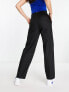 Фото #3 товара ASOS DESIGN linen tapered mom trouser in black