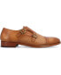 Фото #6 товара Men's Lucca Embossed Floral Leather Monk Strap Dress Shoes